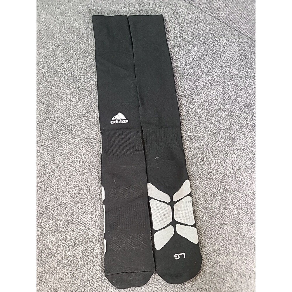 NWOT Adidas Pair Size Lg Black Knee Compression High Socks Softball Soccer